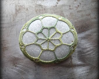 Crochet, Crochet Gifts, Crochet Gift, Crochet Handmade, Handmade Crochet, Crochet Decor, Green Lace Stone, Original