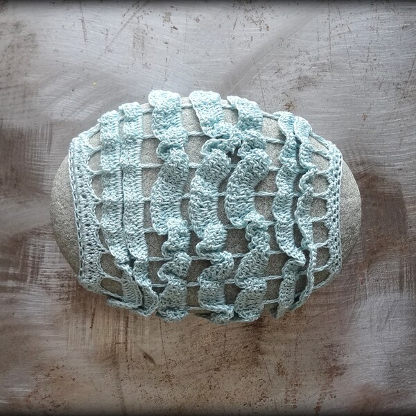 Home Decor, Crochet Lace Stone, Table Decoration, Handmade Original, Nature