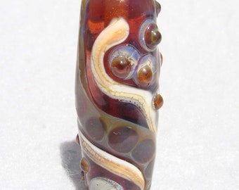 MEZCAL Handmade Lampwork Art Glass Focal Bead - Flaming Fools Lampwork Art Glass  sra