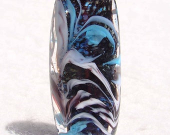 SKETCHY #1 Handmade Lampwork Art Glass Focal Bead - Flaming Fools Lampwork Art Glass  sra