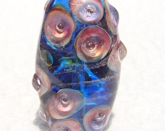 RANGIROA Handmade Lampwork Art Glass Focal Bead - Flaming Fools Lampwork Art Glass  sra