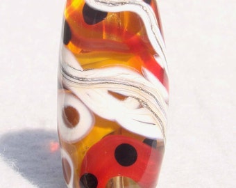 EL PASO Handmade Lampwork Art Glass Focal Bead - Flaming Fools Lampwork Art Glass  sra