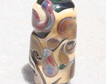 OLD VINE Handmade Lampwork Art Glass Focal Bead - Flaming Fools Lampwork Art Glass  sra