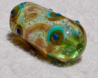 KERFUFFLE Handmade Lampwork Art Glass Focal Bead - Flaming Fools Lampwork Art Glass  sra