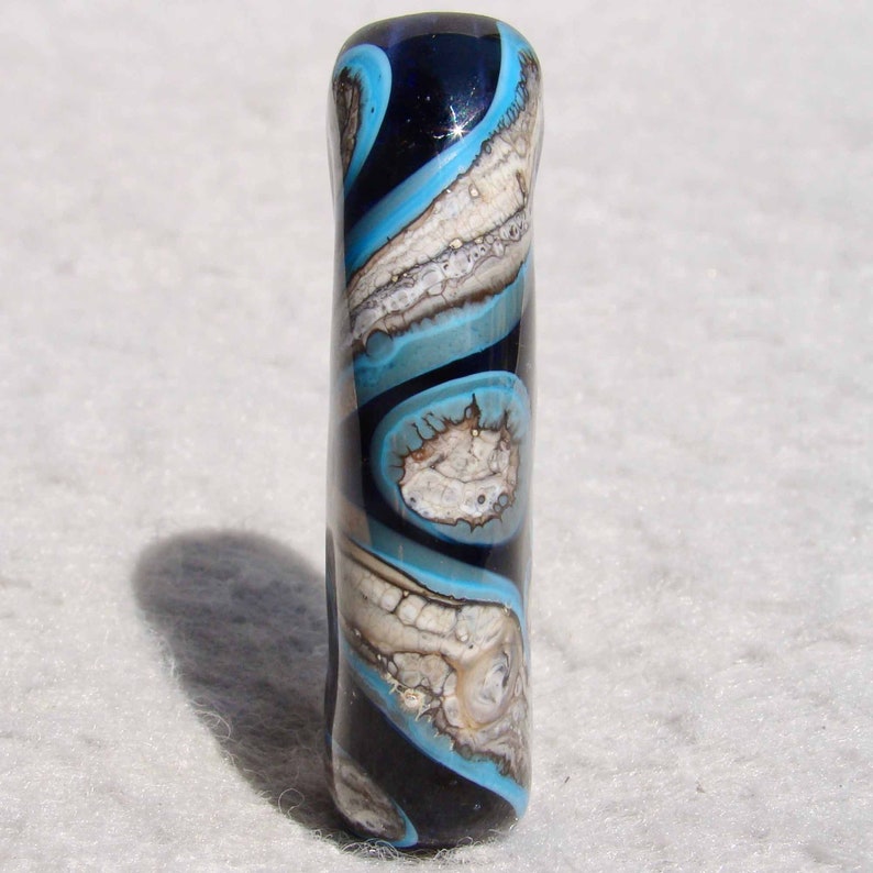 REYKJAVIK Handmade Lampwork Art Glass Focal Bead Flaming Fools Lampwork Art Glass sra