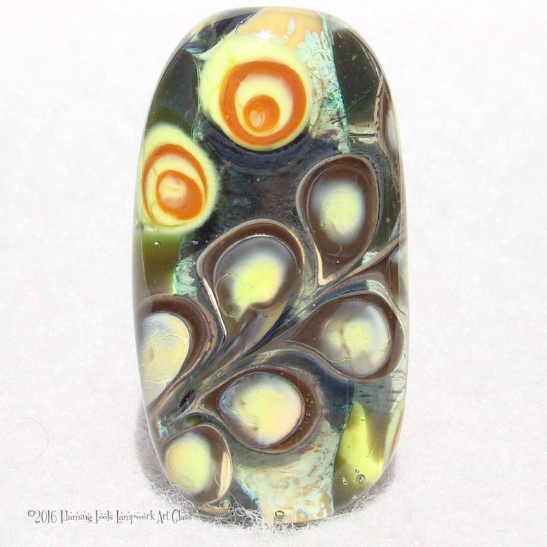 ZARZUELA Handmade Lampwork Art Glass Focal Bead Flaming Fools Lampwork Art Glass sra image 2