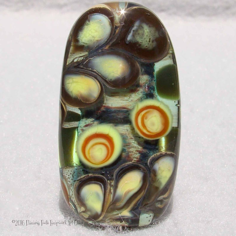 ZARZUELA Handmade Lampwork Art Glass Focal Bead Flaming Fools Lampwork Art Glass sra image 1