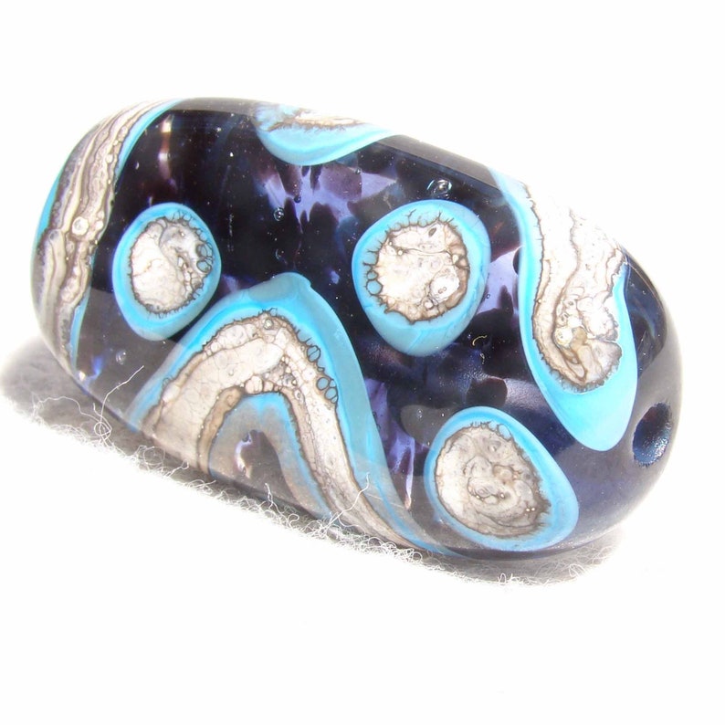 REYKJAVIK Handmade Lampwork Art Glass Focal Bead Flaming Fools Lampwork Art Glass sra