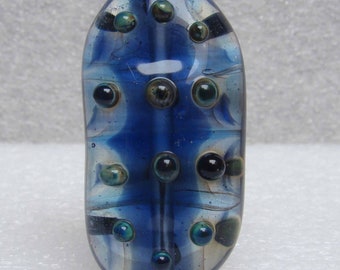 INKY-DINKY Handmade Lampwork Art Glass Focal Bead - Flaming Fools Lampwork Art Glass  sra