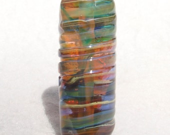 STRATA Handmade Art Glass Focal Bead Flaming Fools Lampwork Art Glass sra