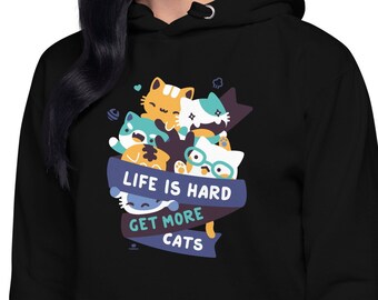 Hard Life Cat Unisex Hoodie