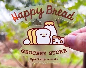 Happy Bread Grocery Transparent Sticker