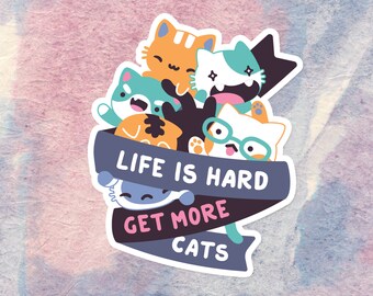 Hard Life Cats Sticker