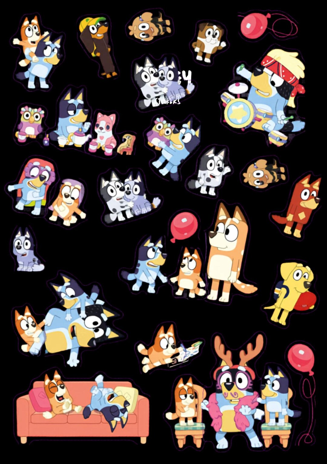Bluey Sticker Sheet - Etsy