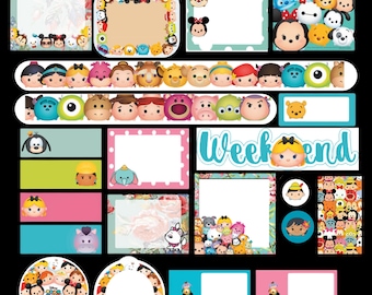 Hoja de pegatinas para agenda mini Disney