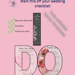 Une touche de rose - Ensemble de modèles pour mariage - Modèles Retenez la date, Faire-part et Merci dans 3 magnifiques motifs roses