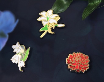 Original / Serie 2 mini pin set de jardín de flores / invierno 2023 exclusivo de patreon