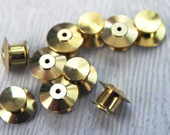 gold metal locking pin backings for enamel pins