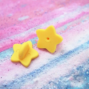 yellow rubber star pin backings for enamel pins image 3