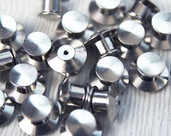 silberfarbene Pin-Backings aus Metall für Emaille-Pins