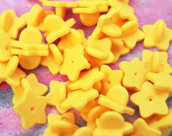 yellow rubber star pin backings for enamel pins