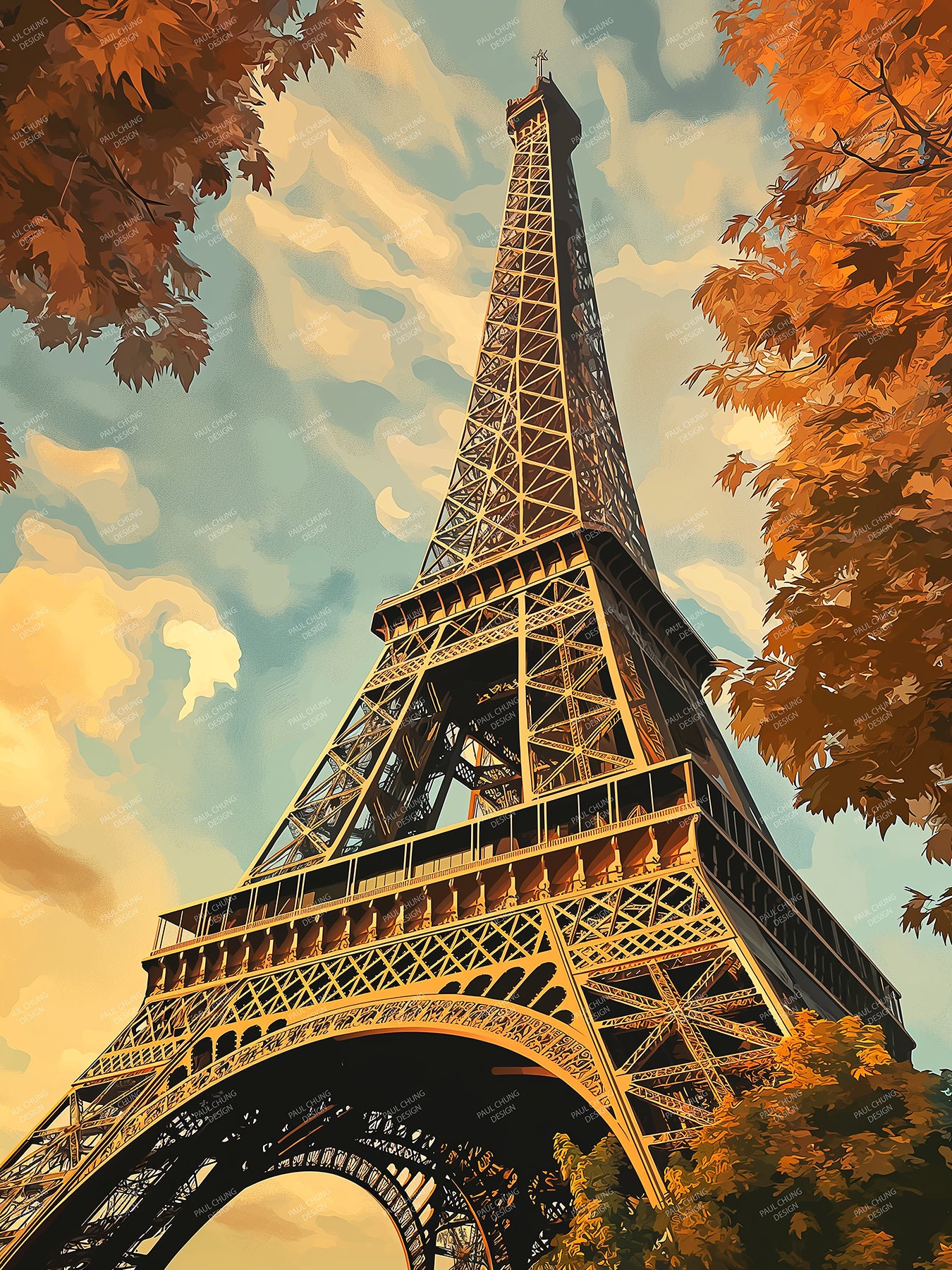 Eiffel Tower, Paris-graphic Poster - Etsy
