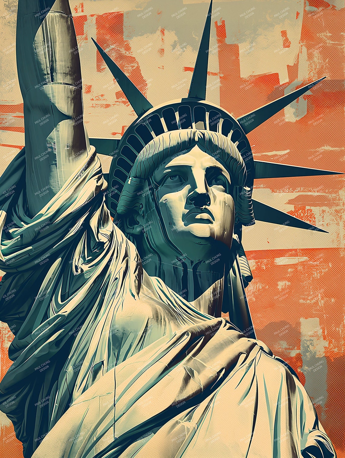 Statue of Liberty, New Yorkgraphic Poster Etsy