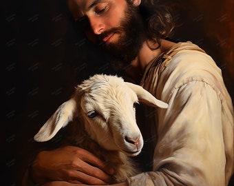 Jesus Hugging A Lamb