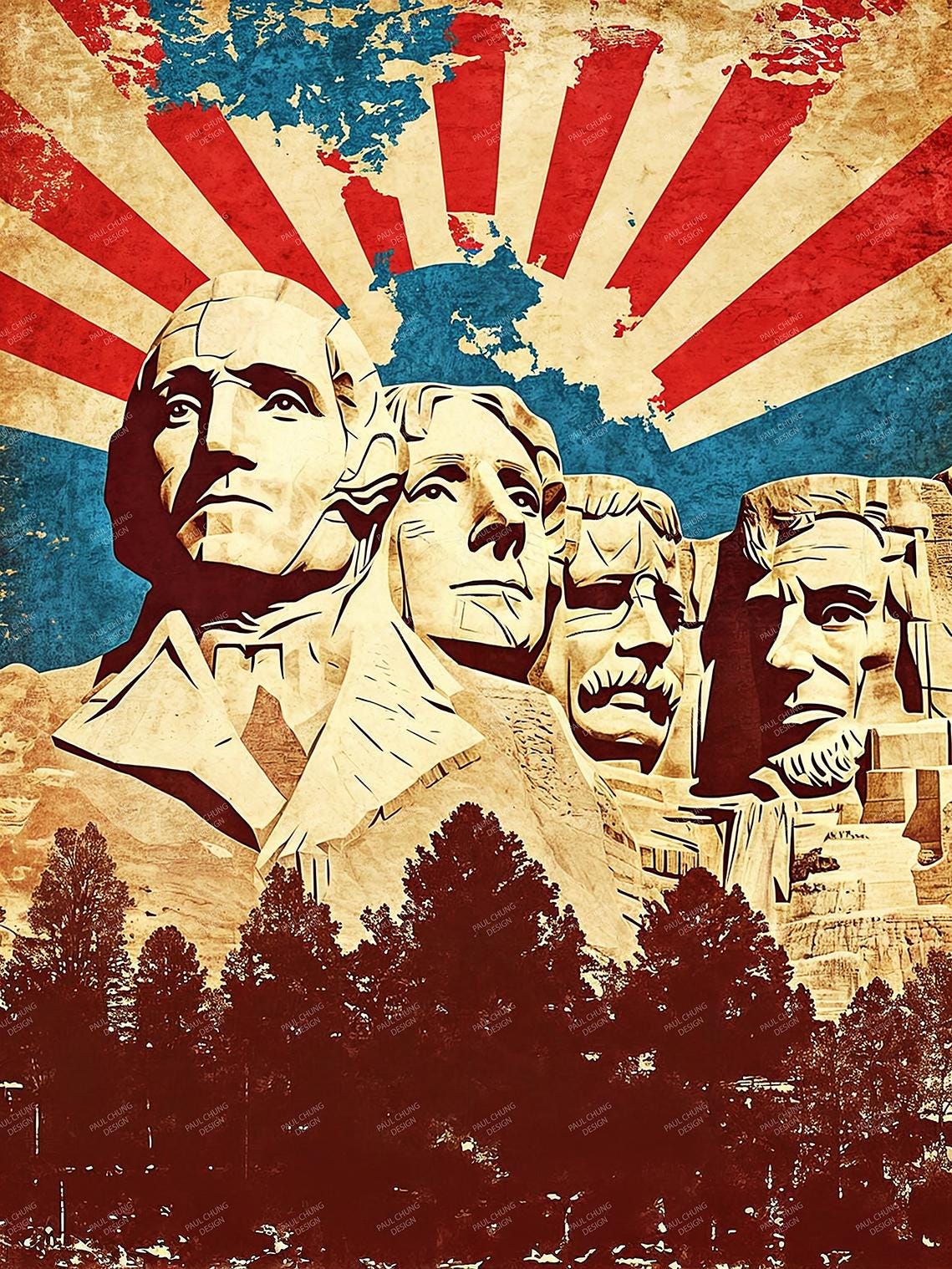 Rushmore Graphics Mt Rushmore-graphic Poster - Etsy