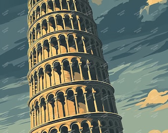 The Leaning Tower of Pisa-Graphic Poster