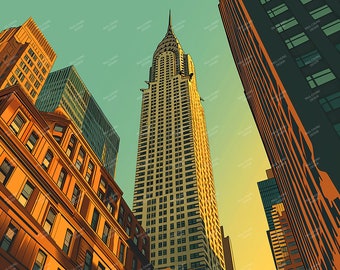 Chrysler Building, New York-Graphic Poster