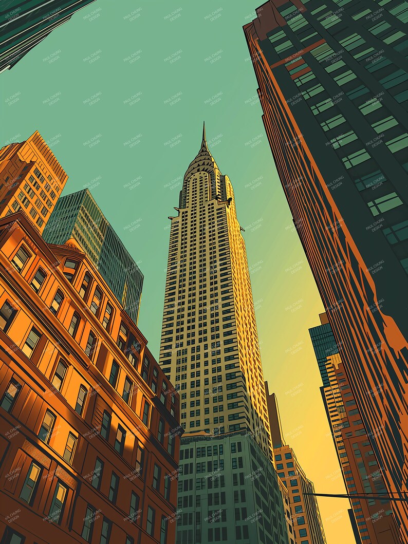 Chrysler Building, New Yorkgraphic Poster Etsy