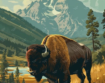 Yellowstone National Park-Graphic Poster