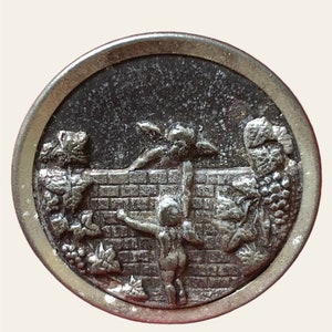 Large Antique Cupid Button