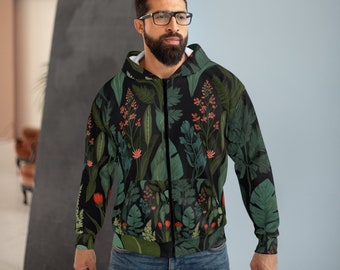 Rainforest art Unisex Zip Hoodie (AOP)