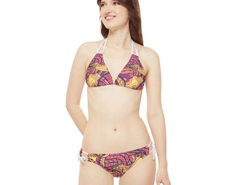 Set bikini con spalline con stampa magica (AOP)