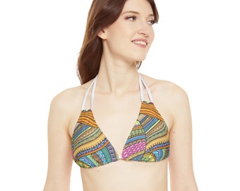 Set bikini con spalline con stampa magica (AOP)