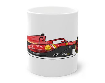 Taza coleccionable de 11 oz y 0,33 l con el Ferrari SF-24 2024