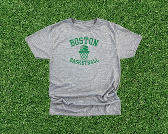 Grey Boston Basketball T-Shirt