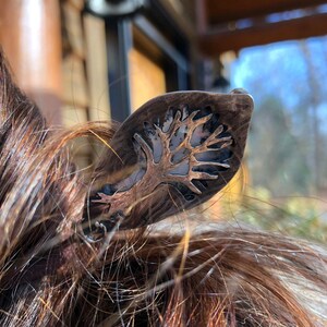 Tree Hair Stick with Dendritic Opal image 3