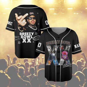 Camiseta de béisbol personalizada de Chris Brown para el Breezy Bowl XX, camiseta del Breezy Bowl Tour, camiseta del Breezy Bowl 2025, artículos de Chris Brown