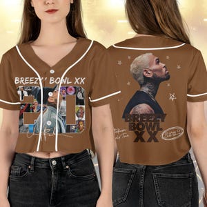 Camiseta de béisbol personalizada del Breezy Bowl XX de Chris Brown, camiseta del Breezy Bowl XX, artículos de Chris Brown, camiseta de la gira de Chris Brown