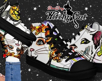 Dame Darcy Witchy Cat Tarot Hi-Top Shoes