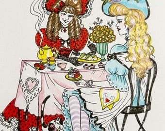 Color Tea Time Illustration Print Dame Darcy