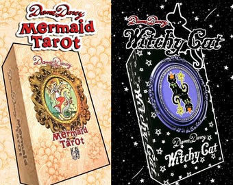 Dame Darcy Mermaid Tarot: Gold Edition, Witchy Cat Tarot Set