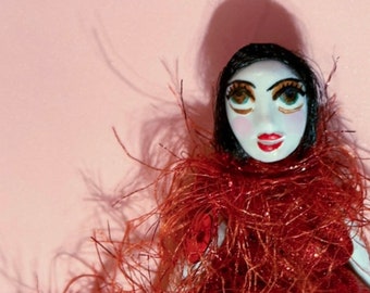 Doll | Art Doll | Miniatures | Figurine | Valentine | Dame Darcy | Goth| 20s Fashion | Haunted Doll | Hand Made | Gothic Lolita | Flapper
