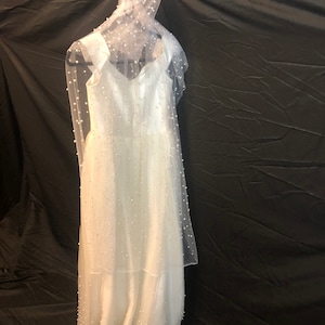 Vintage Pearl Gown Wedding Gown Goth White Dress Bridal Veil Upcycled Recycled Formal Wear Prom Dame Darcy Womens Clothing image 2