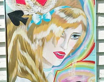 Painting | Alice Crying Rainbows | Dame Darcy