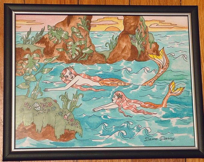 Mermaid Mom Glicee Print Swimming Lesson Dame Darcy