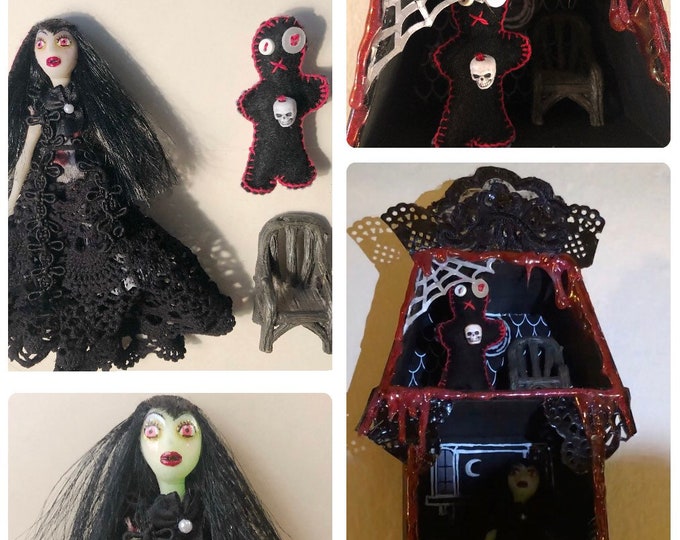 Haunted | Doll House | Wall Hanging | Recycled Wood | Hand Made | Halloween | Decor | Upcycled| Doll | Ghost Doll | Voodoo Doll | Dame Darcy